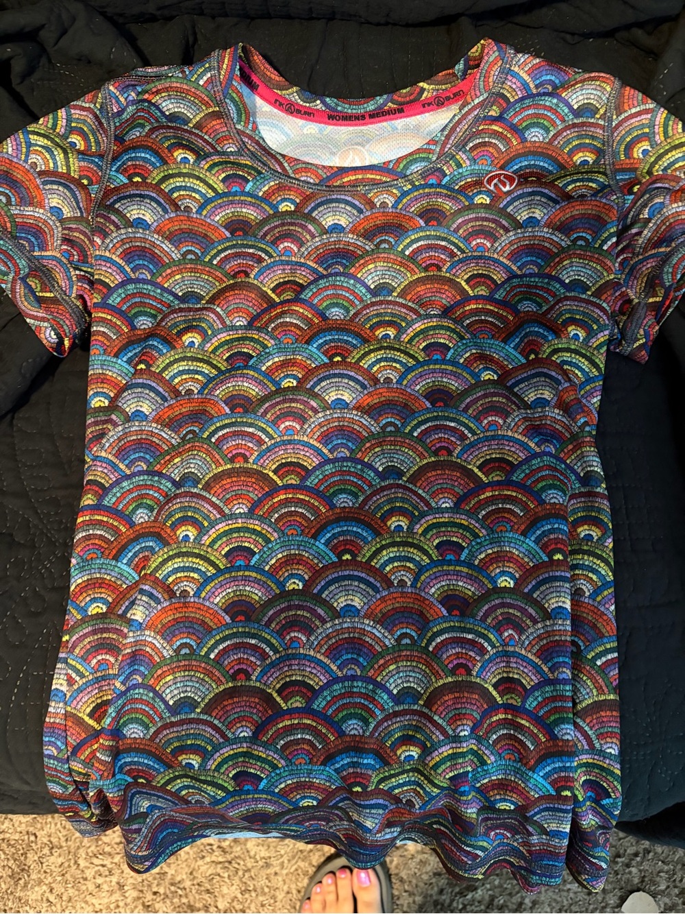 INKnBURN Women's Short Sleeve Tee - Multicolor Rainbow Mosaic